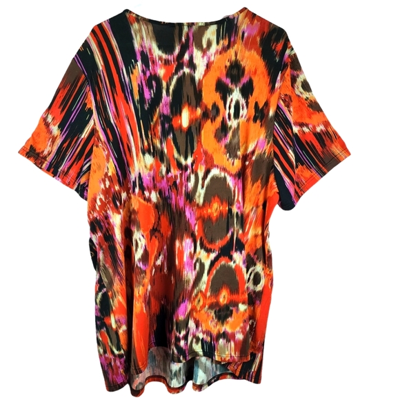 Plus size 3x psychedelic tie dye print top - Picture 2 of 5